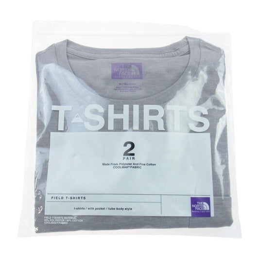 THE NORTH FACE ノースフェイス NT3515N COOLMAX Pack Tee 2Pair クールマックス パックTシャツ グレー グレー系 ホワイト系 M【新古品】【未使用】【中古】