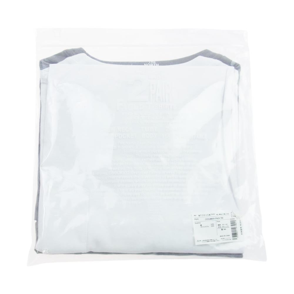 THE NORTH FACE ノースフェイス NT3515N COOLMAX Pack Tee 2Pair クールマックス パックTシャツ グレー グレー系 ホワイト系 M【新古品】【未使用】【中古】