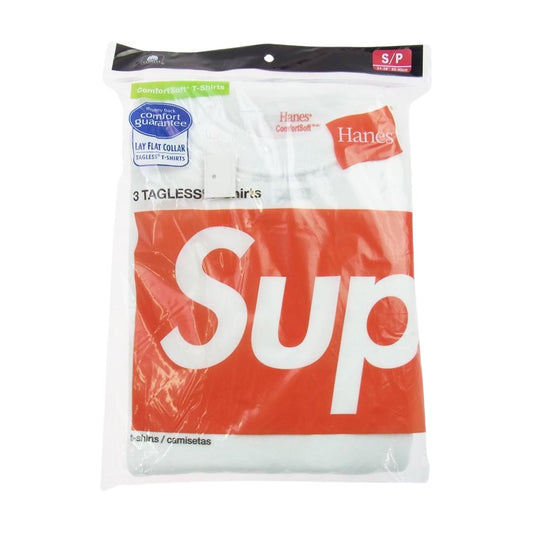 Supreme シュプリーム Hanes ヘインズ Tagless Tee 3 Pack パック Tシャツ ホワイト系 S【新古品】【未使用】【中古】