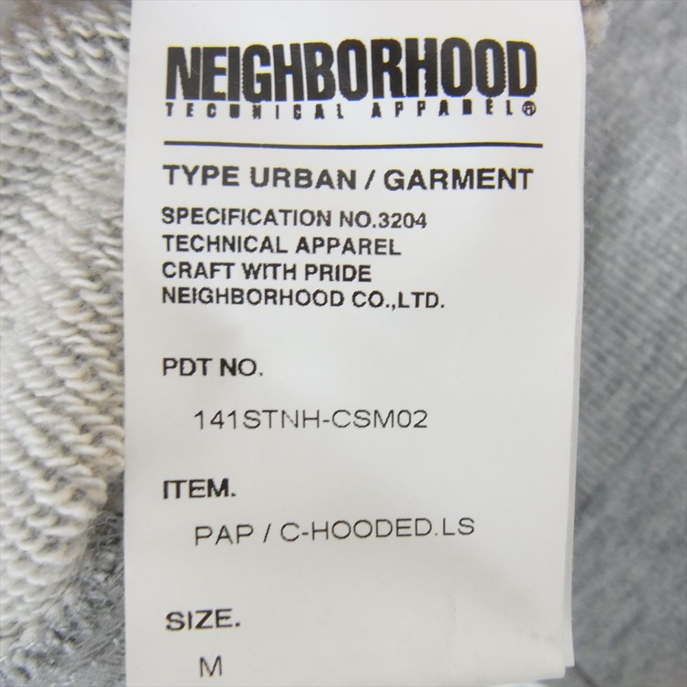 NEIGHBORHOOD ネイバーフッド 141STNH-CSM02 PAP / C-HOODED.LS 裏毛 プリント フーディ パーカー グレー系 M【中古】