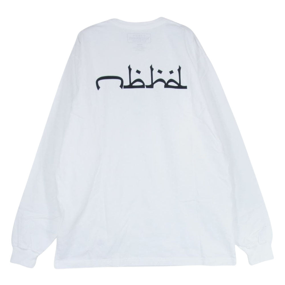 NEIGHBORHOOD ネイバーフッド アラビック ロゴ プリント クルーネック 長袖 Tシャツ ホワイト ホワイト系 M【中古】