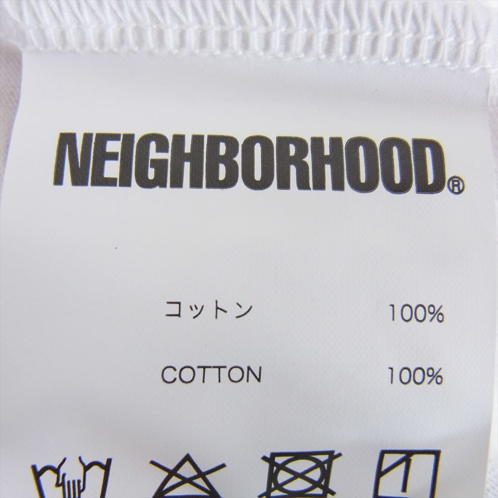 NEIGHBORHOOD ネイバーフッド アラビック ロゴ プリント クルーネック 長袖 Tシャツ ホワイト ホワイト系 M【中古】