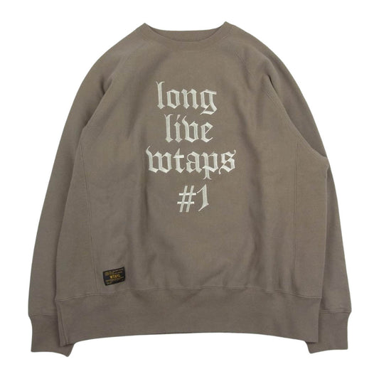 WTAPS ダブルタップス 17AW 172ATDT-CSM07 DESIGN CREW NECK SWEAT SHIRT クルーネック スウェット ブラウン系 M【中古】