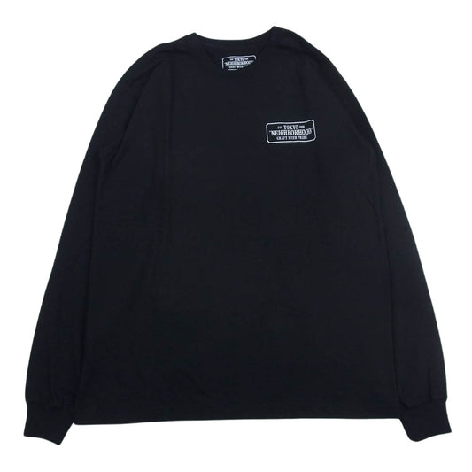 NEIGHBORHOOD ネイバーフッド ロゴ プリント クルーネック 長袖 Tシャツ ブラック系 M【中古】