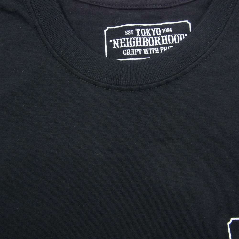 NEIGHBORHOOD ネイバーフッド ロゴ プリント クルーネック 長袖 Tシャツ ブラック系 M【中古】