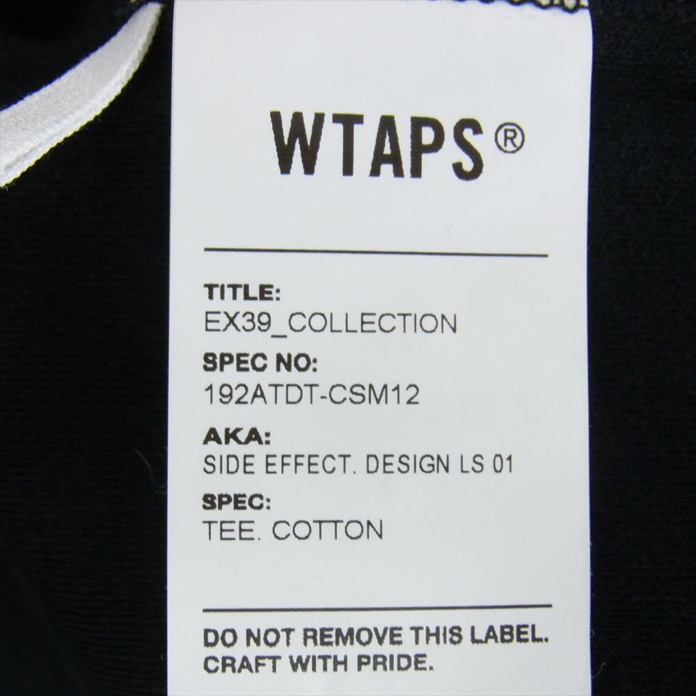 WTAPS ダブルタップス 192ATDT-CSM12 SIDE EFFECT DESIGN LS 01 サイド エフェクト デザイン 長袖 Tシャツ ブラック系 M【中古】