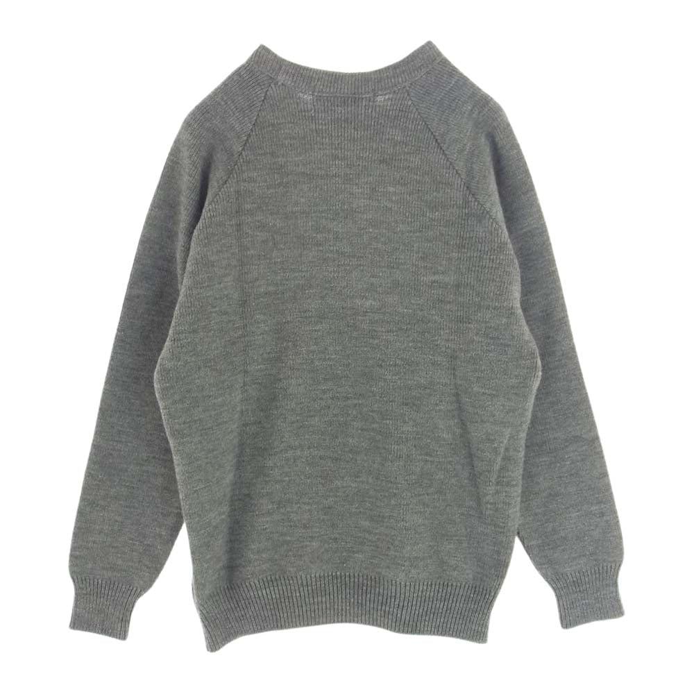 COMME des GARCONS コムデギャルソン 18AW SZ-N001 Charles kirk 英国チャールズカーク社製 CDGロゴ クルーネック ニット セーター グレー系 M【美品】【中古】