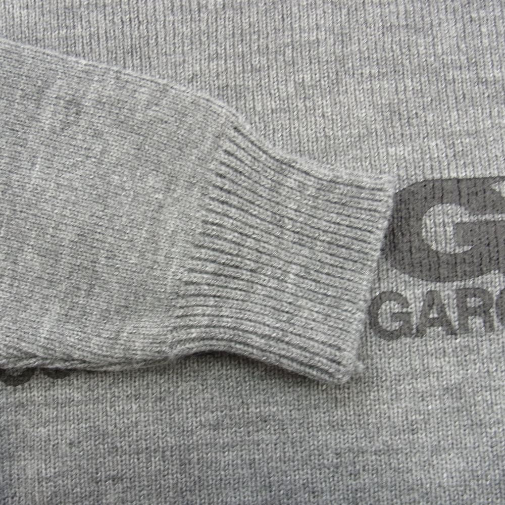 COMME des GARCONS コムデギャルソン 18AW SZ-N001 Charles kirk 英国チャールズカーク社製 CDGロゴ クルーネック ニット セーター グレー系 M【美品】【中古】