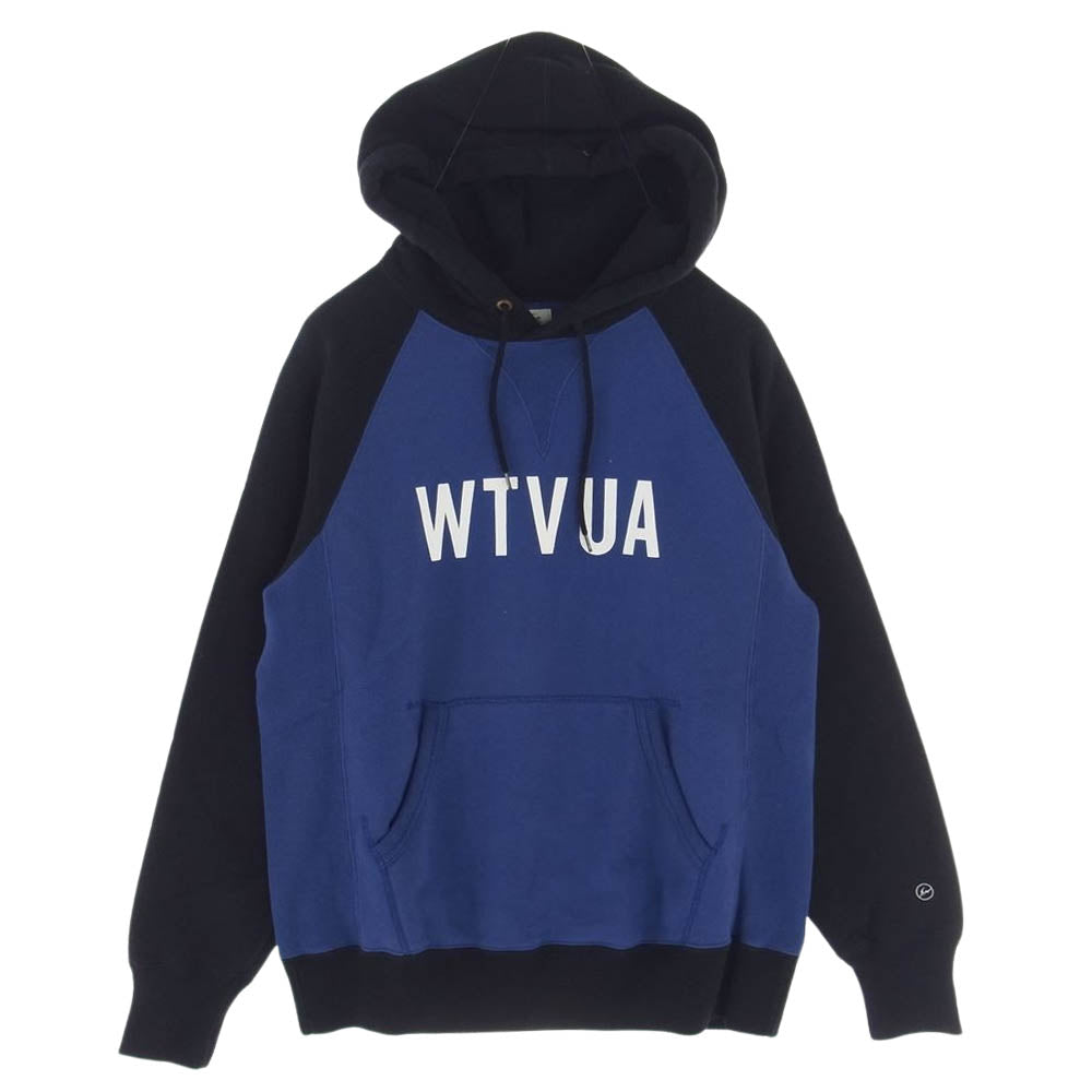 WTAPS ダブルタップス 14AW 142ATFRD-CSM02S × FRAGMENT × THE POOL AOYAMA DESIGN HOODIE フーディー パーカー ブラック系 ブルー系 M【中古】