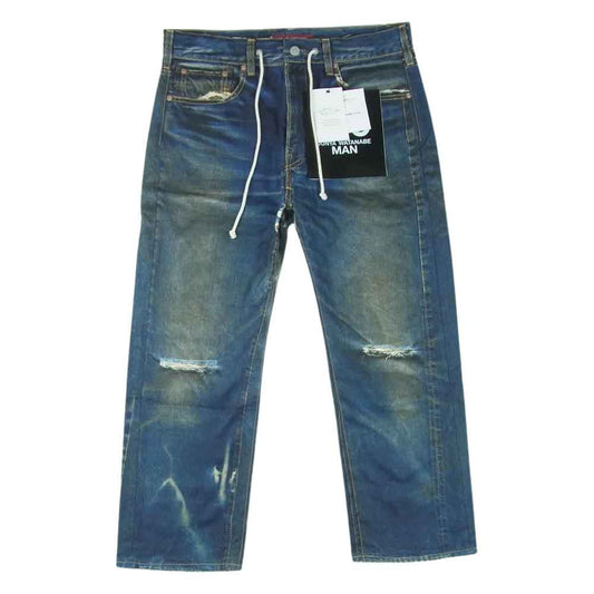 JUNYA WATANABE COMME des GARCONS MAN ジュンヤワタナベコムデギャルソンマン WK-P902 23SS WK-P902-100 BerBerJin ベルベルジン Levis リーバイス Wネーム 551ZXX 綿ツイルプリント デニム 転写 パンツ インディゴブルー系 S【新古品】【未使用】【中古】