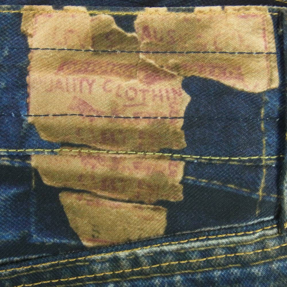 JUNYA WATANABE COMME des GARCONS MAN ジュンヤワタナベコムデギャルソンマン WK-P902 23SS WK-P902-100 BerBerJin ベルベルジン Levis リーバイス Wネーム 551ZXX 綿ツイルプリント デニム 転写 パンツ インディゴブルー系 S【新古品】【未使用】【中古】