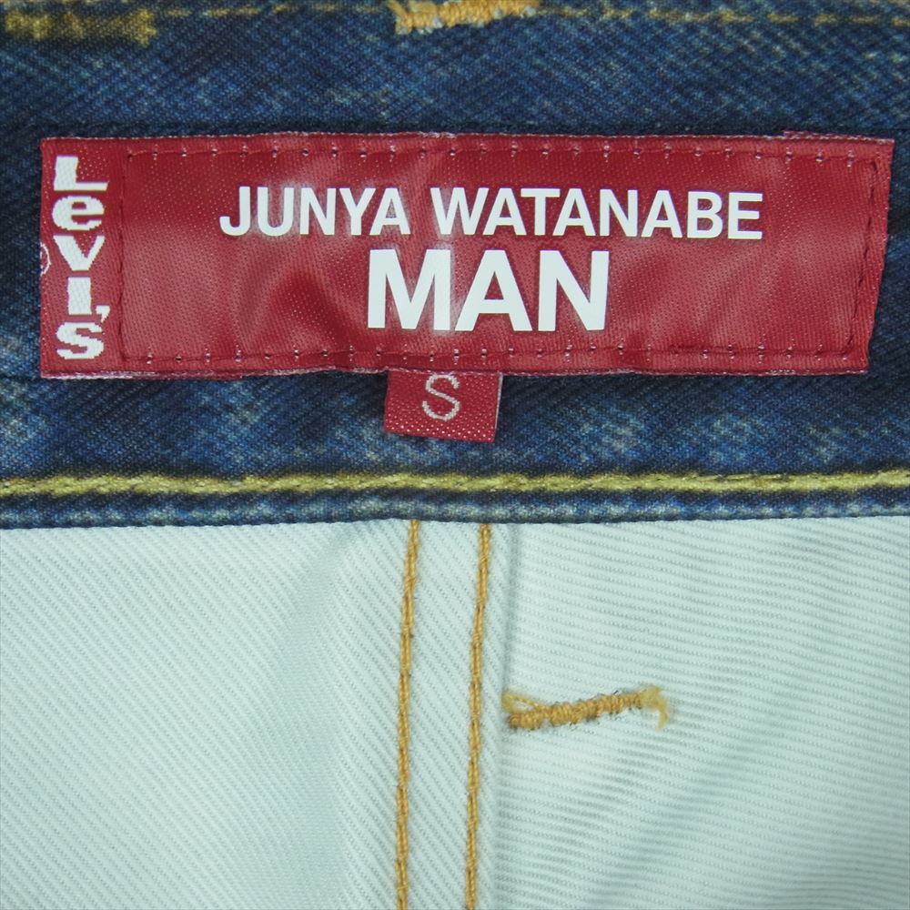 JUNYA WATANABE COMME des GARCONS MAN ジュンヤワタナベコムデギャルソンマン WK-P902 23SS WK-P902-100 BerBerJin ベルベルジン Levis リーバイス Wネーム 551ZXX 綿ツイルプリント デニム 転写 パンツ インディゴブルー系 S【新古品】【未使用】【中古】