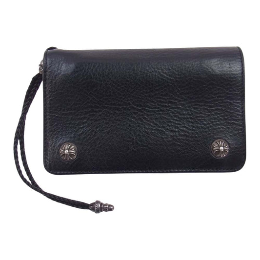CHROME HEARTS クロムハーツ（原本無） 2ZIP STRAP 2ジップ ストラップ ウォレット ブラック系【中古】