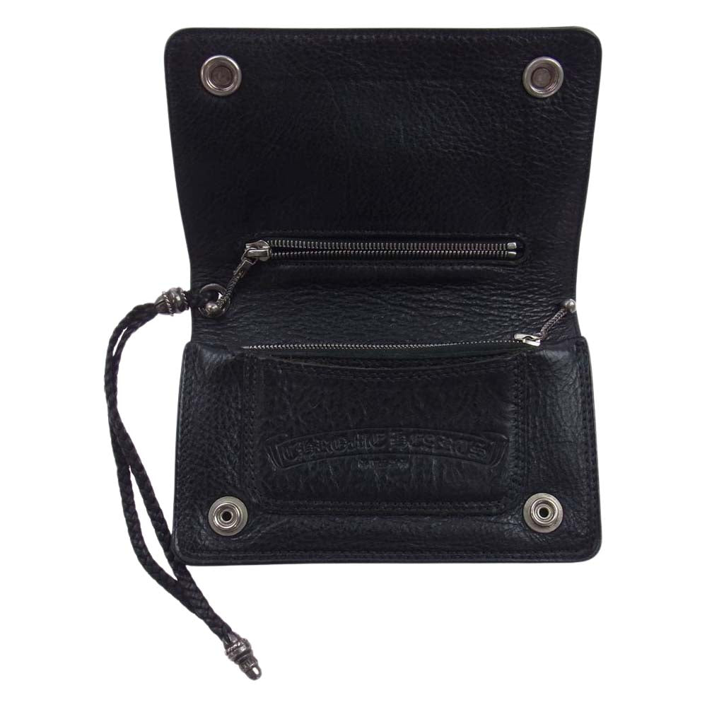 CHROME HEARTS クロムハーツ（原本無） 2ZIP STRAP 2ジップ ストラップ ウォレット ブラック系【中古】