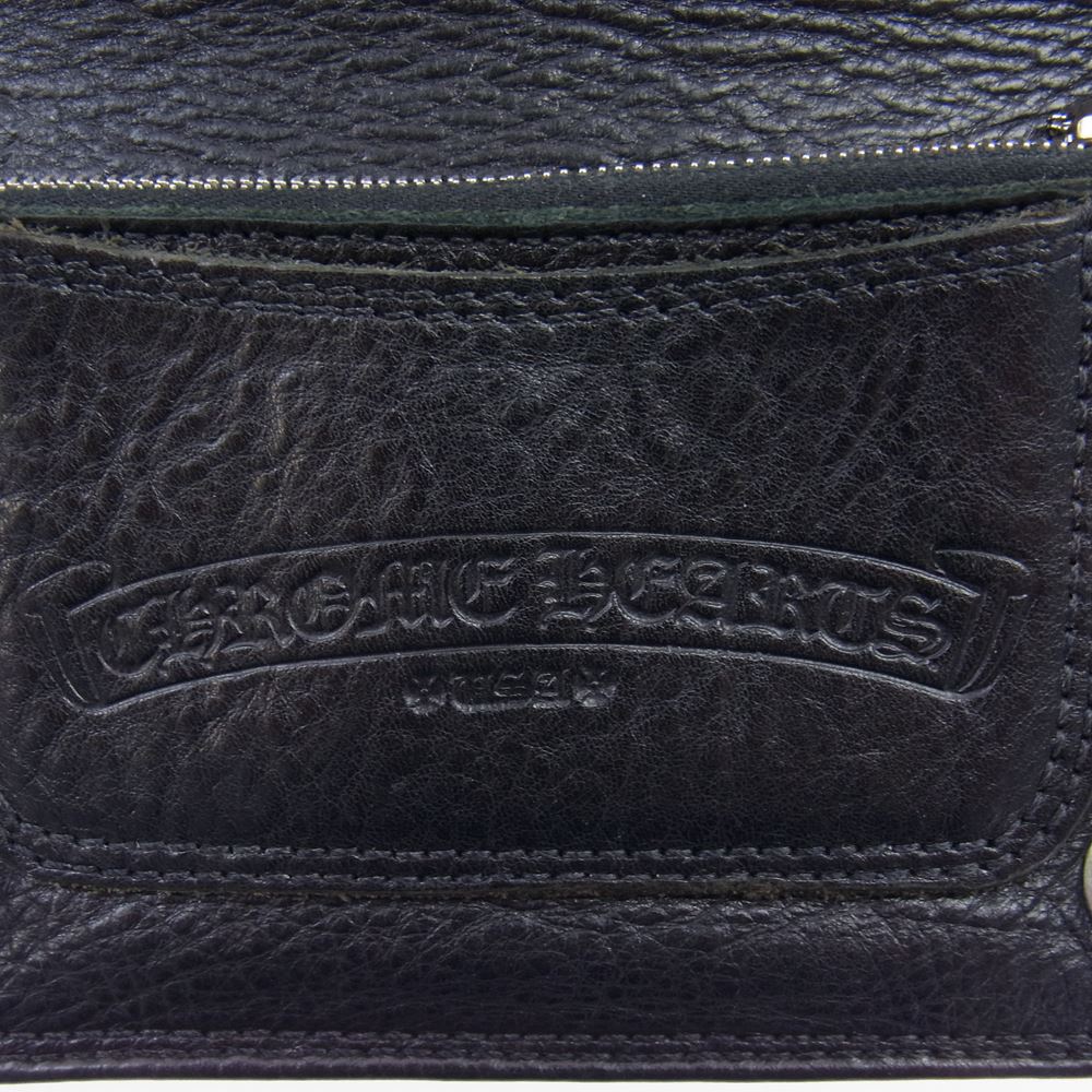 CHROME HEARTS クロムハーツ（原本無） 2ZIP STRAP 2ジップ ストラップ ウォレット ブラック系【中古】