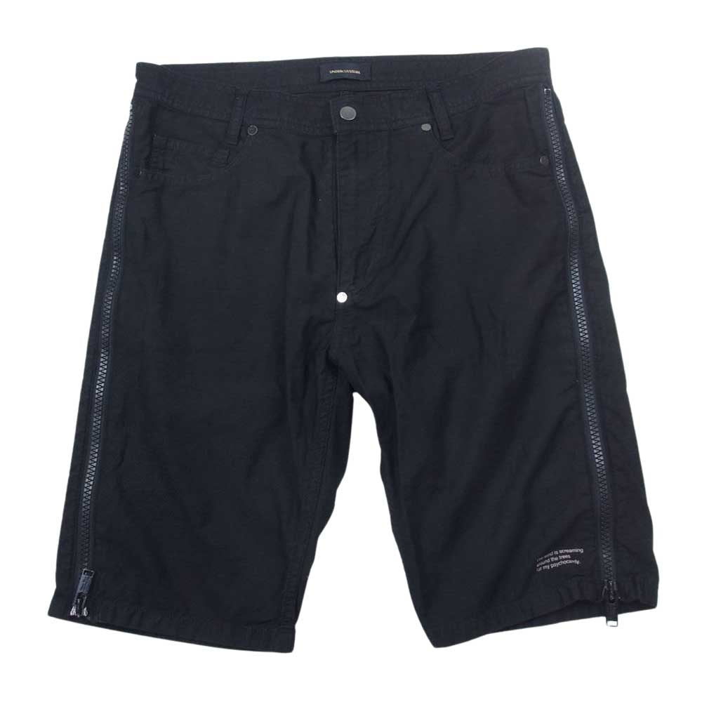 UNDERCOVER アンダーカバー 14SS M4509 サイドジップ ハーフ パンツ ショーツ ブラック系 3【中古】