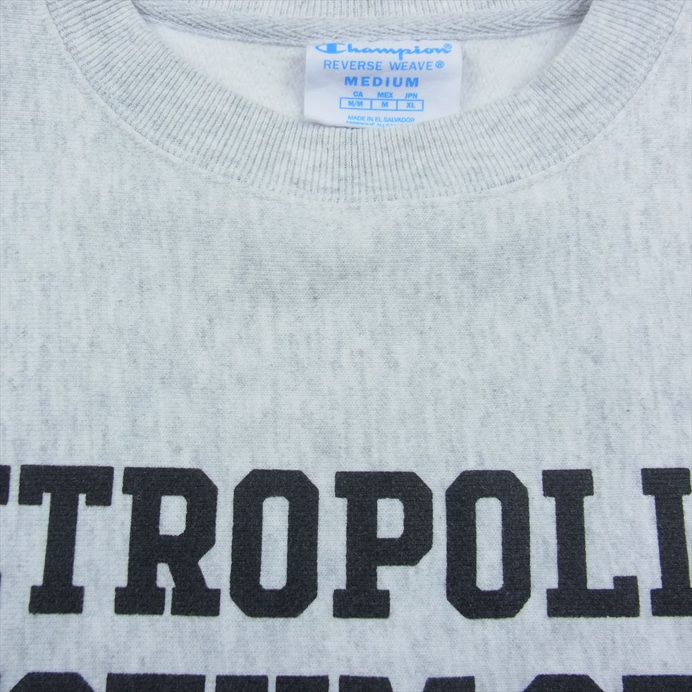 Champion チャンピオン × メトロポリタン美術館 The Metropolitan Museum REVERSE WEAVE リバースウィーブ スウェット グレー系 M【中古】