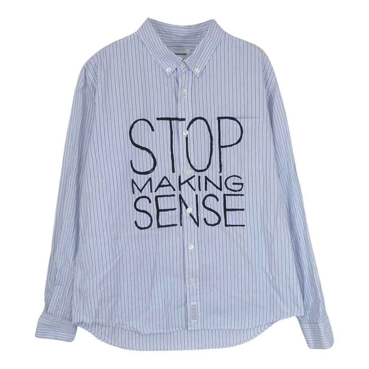 UNDERCOVER アンダーカバー 13SS K4413-1 STOP MAKING SENSE ストップ メイキング センス ストライプ 長袖 シャツ ブルー系 1【中古】