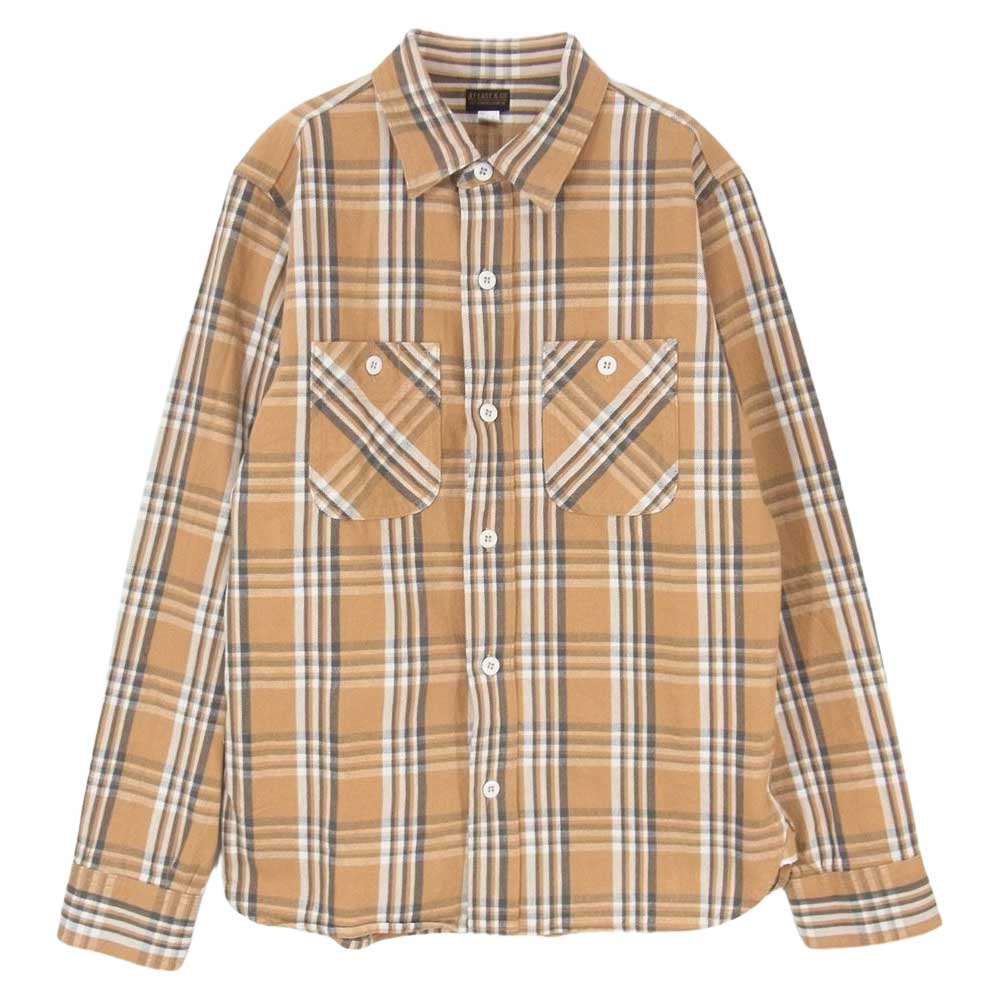 AT LAST アットラスト 304 長袖 チェック シャツ ブラウン系 14.5【中古】