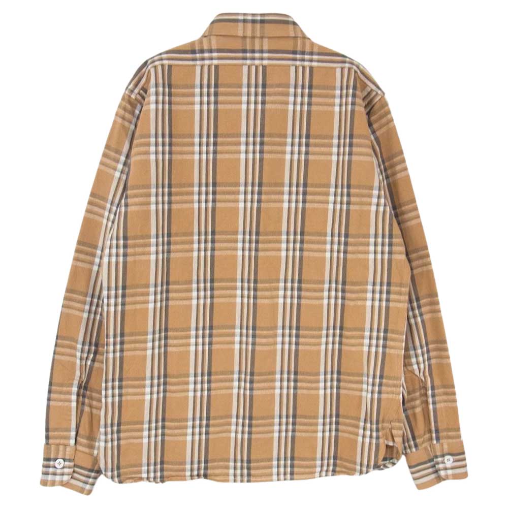 AT LAST アットラスト 304 長袖 チェック シャツ ブラウン系 14.5【中古】