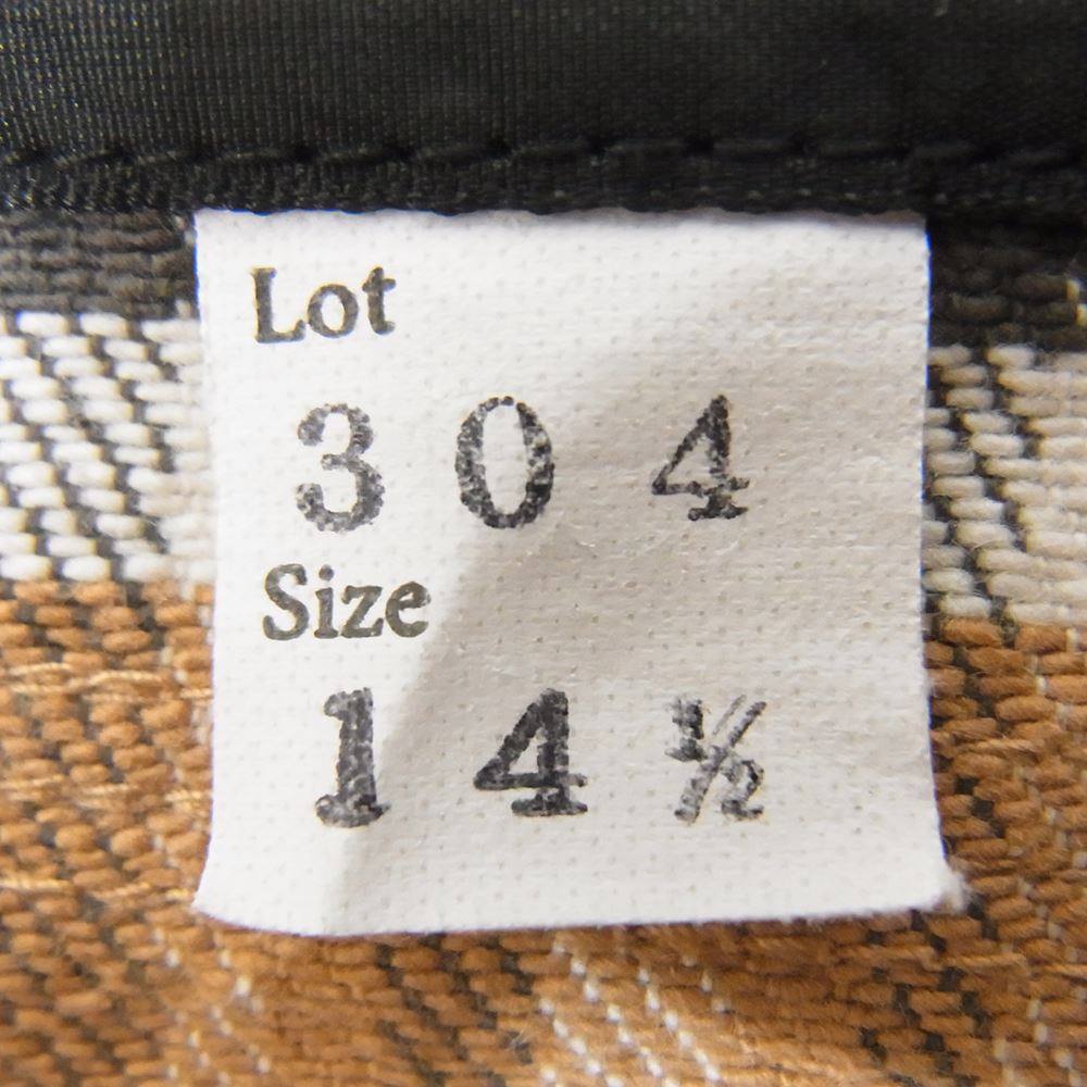 AT LAST アットラスト 304 長袖 チェック シャツ ブラウン系 14.5【中古】