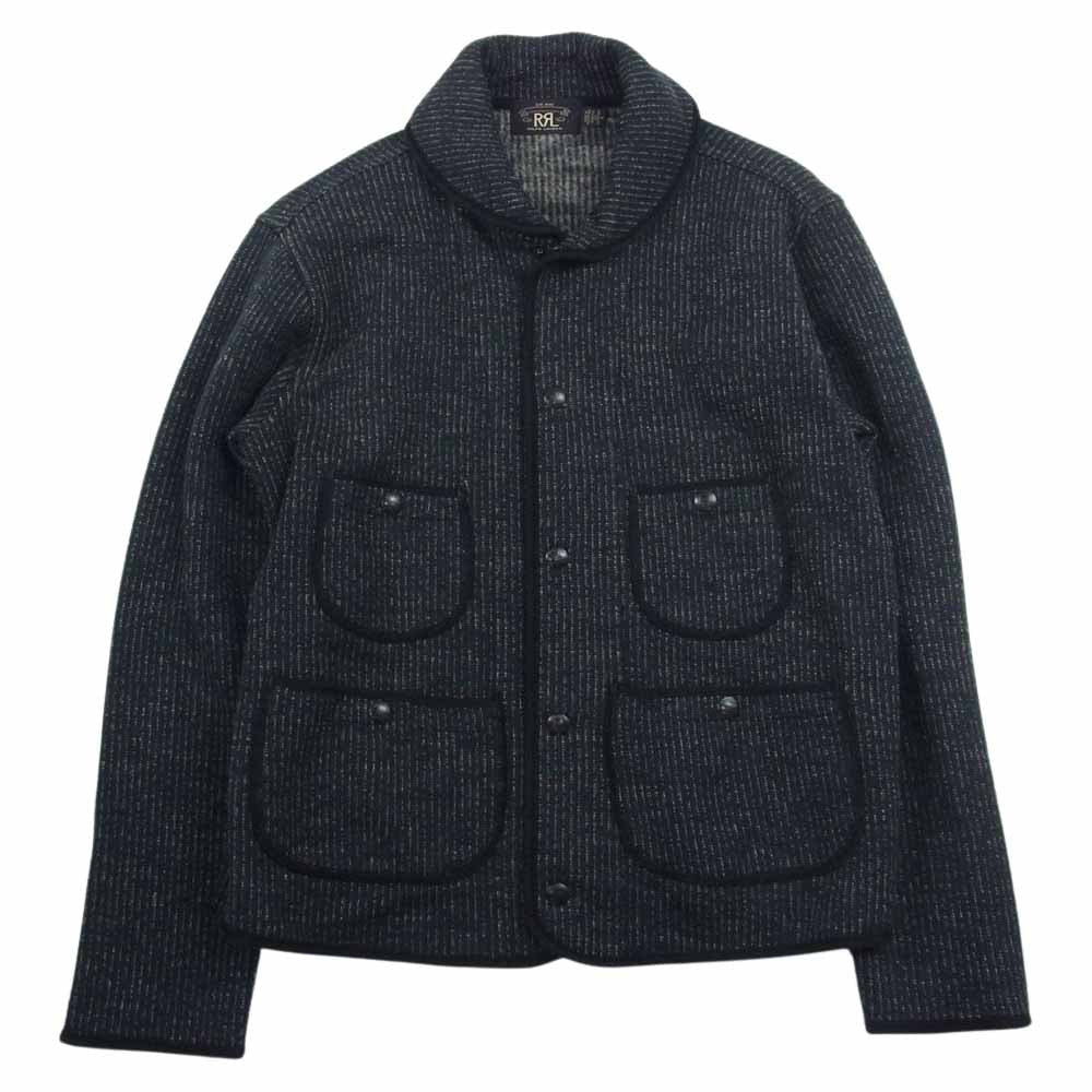 RRL ダブルアールエル Beach Cloth-Inspired Cardigan Jacket ビーチクロス ショールカラー ジャケット ネイビー系 M【中古】