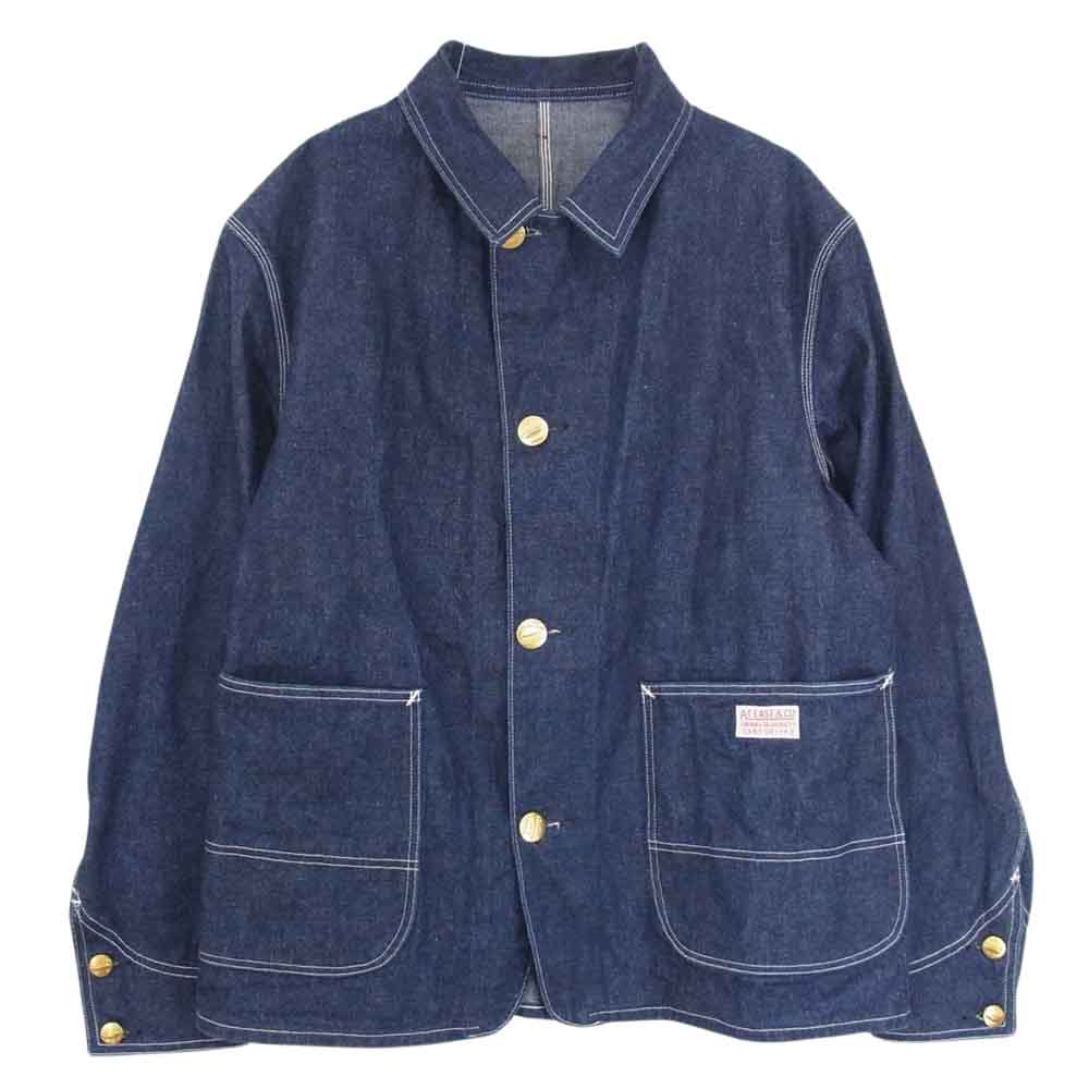 AT LAST アットラスト 709J 金ボタン デニム JKT カバーオール インディゴブルー系 38【中古】