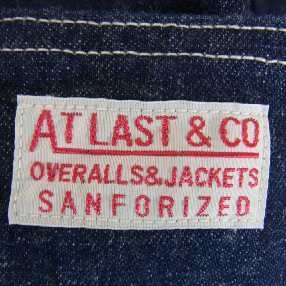 AT LAST アットラスト 709J 金ボタン デニム JKT カバーオール インディゴブルー系 38【中古】