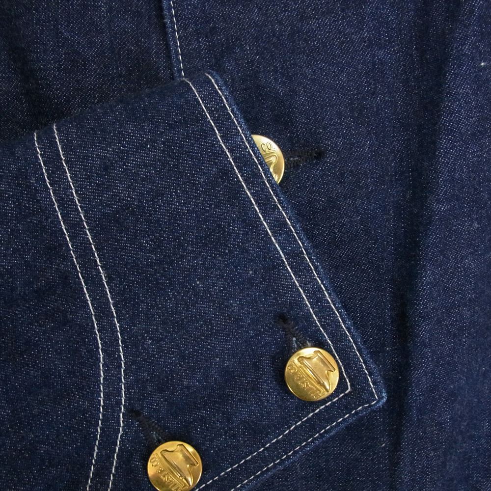 AT LAST アットラスト 709J 金ボタン デニム JKT カバーオール インディゴブルー系 38【中古】