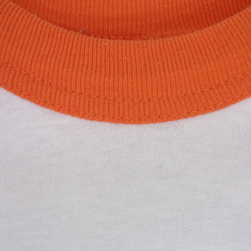 ソフィーシャツ 80s 90s USA製 7分袖 プリント カットソー オレンジ系 L【中古】