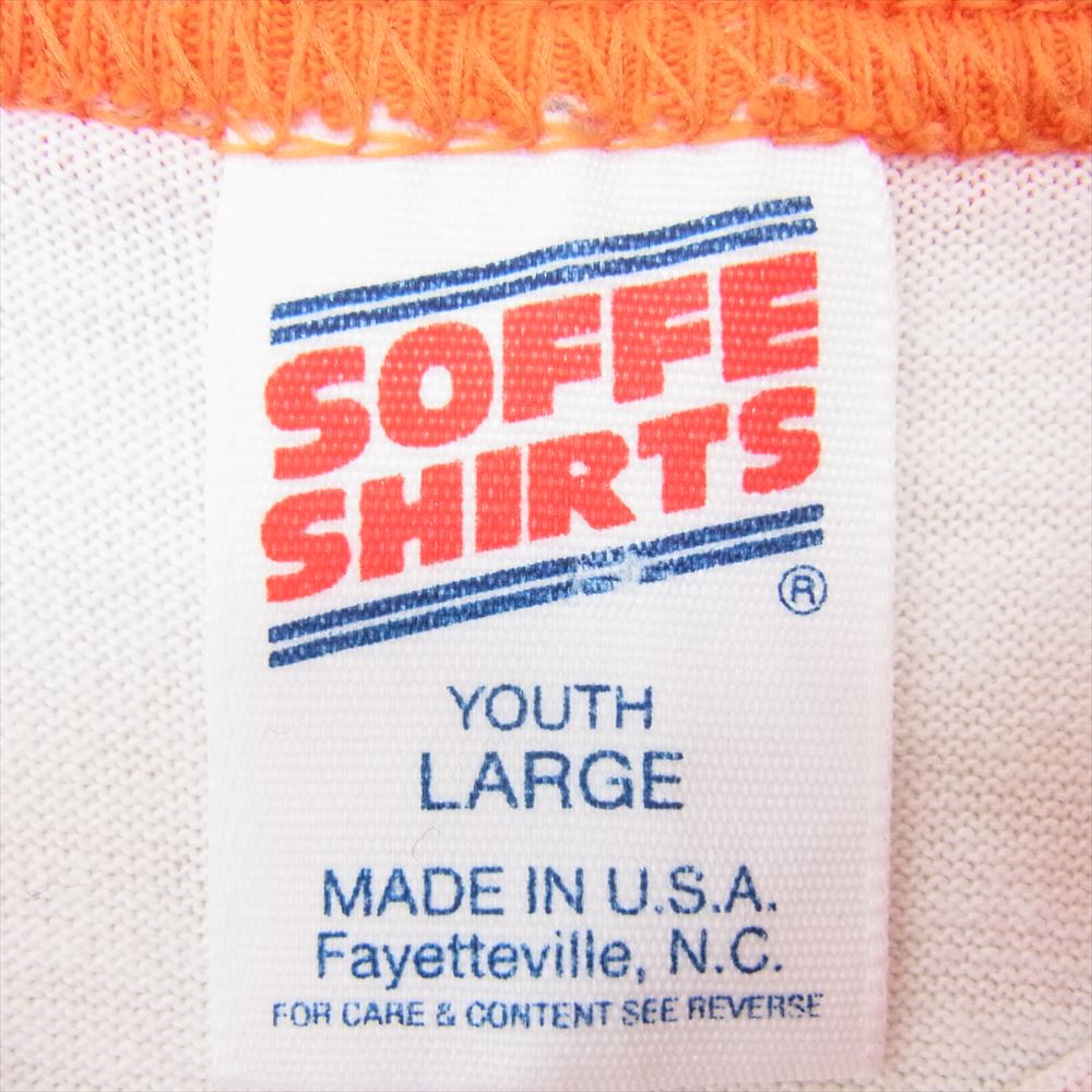 ソフィーシャツ 80s 90s USA製 7分袖 プリント カットソー オレンジ系 L【中古】