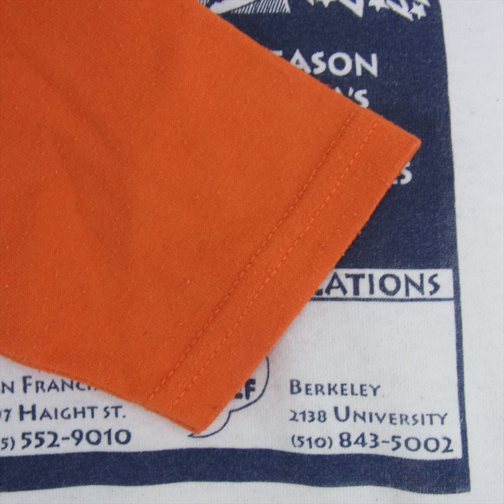 ソフィーシャツ 80s 90s USA製 7分袖 プリント カットソー オレンジ系 L【中古】