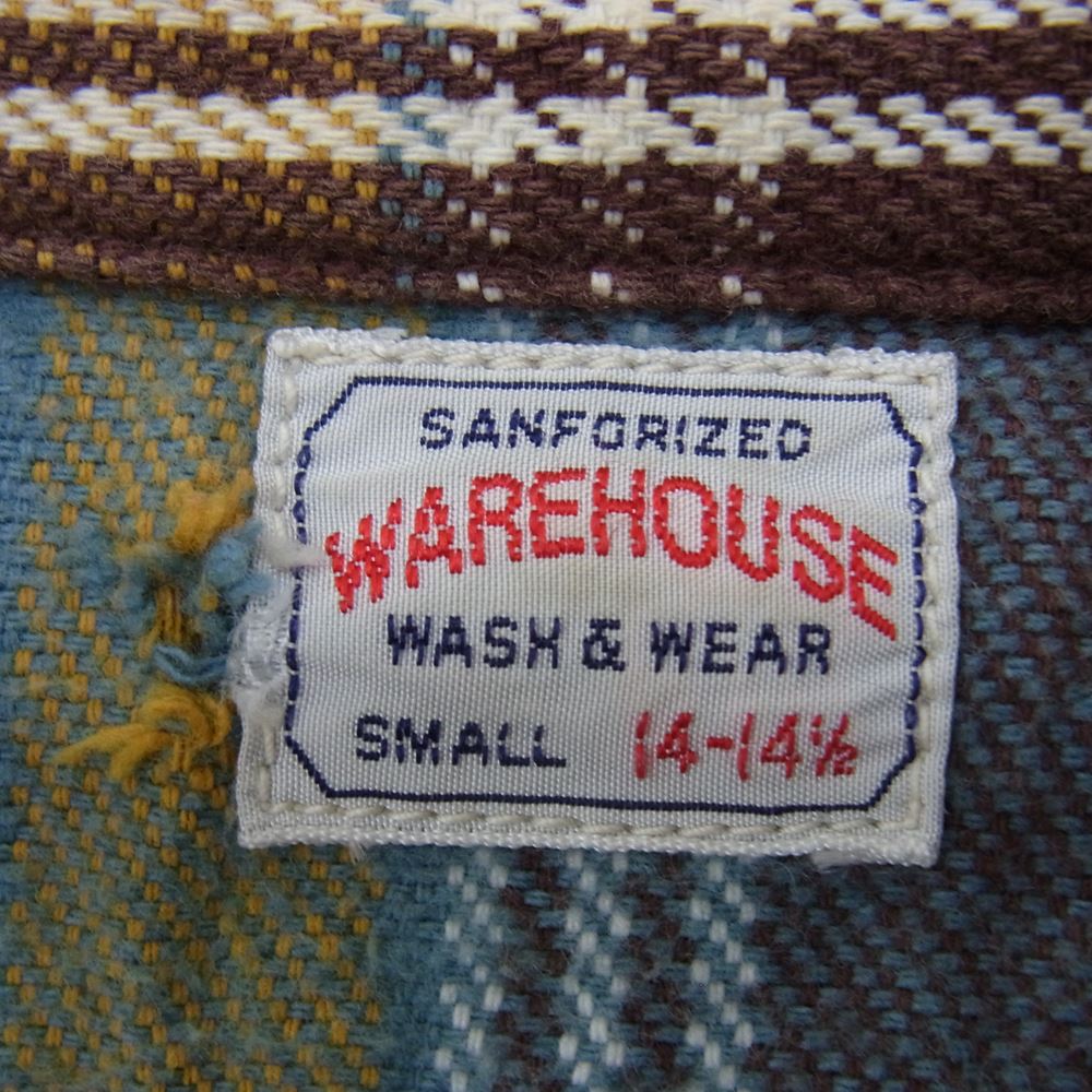 WAREHOUSE ウエアハウス ヘビーネル 長袖 チェック シャツ マルチカラー系 14【中古】