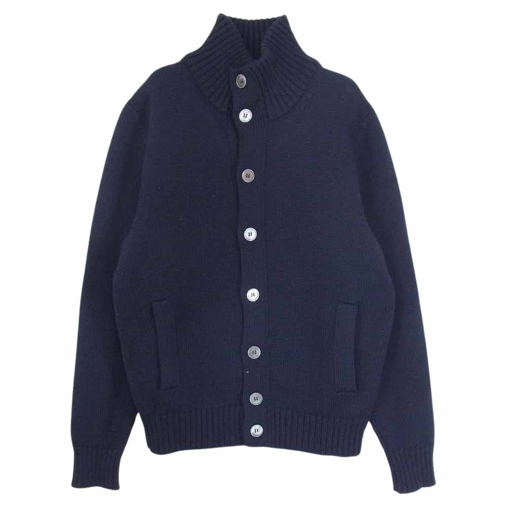 ZANONE ザノーネ 7ETJP1 ZC239 イタリア製 KYOTO キョート WOOL CARDIGAN スローウエアジャパン ハイネック ヴァージンウール ニット カーディガン インディゴブルー系 44【中古】