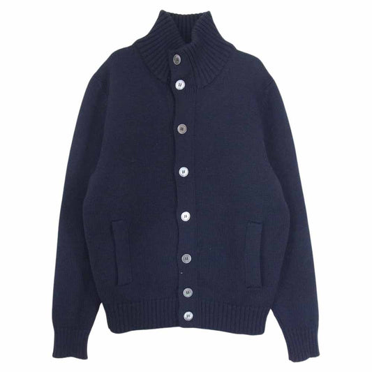 ZANONE ザノーネ 7ETJP1 ZC239 イタリア製 KYOTO キョート WOOL CARDIGAN スローウエアジャパン ハイネック ヴァージンウール ニット カーディガン インディゴブルー系 44【中古】