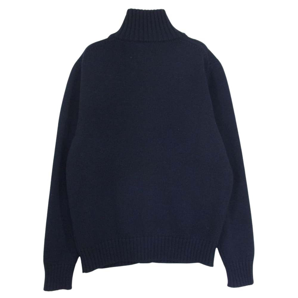 ZANONE ザノーネ 7ETJP1 ZC239 イタリア製 KYOTO キョート WOOL CARDIGAN スローウエアジャパン ハイネック ヴァージンウール ニット カーディガン インディゴブルー系 44【中古】