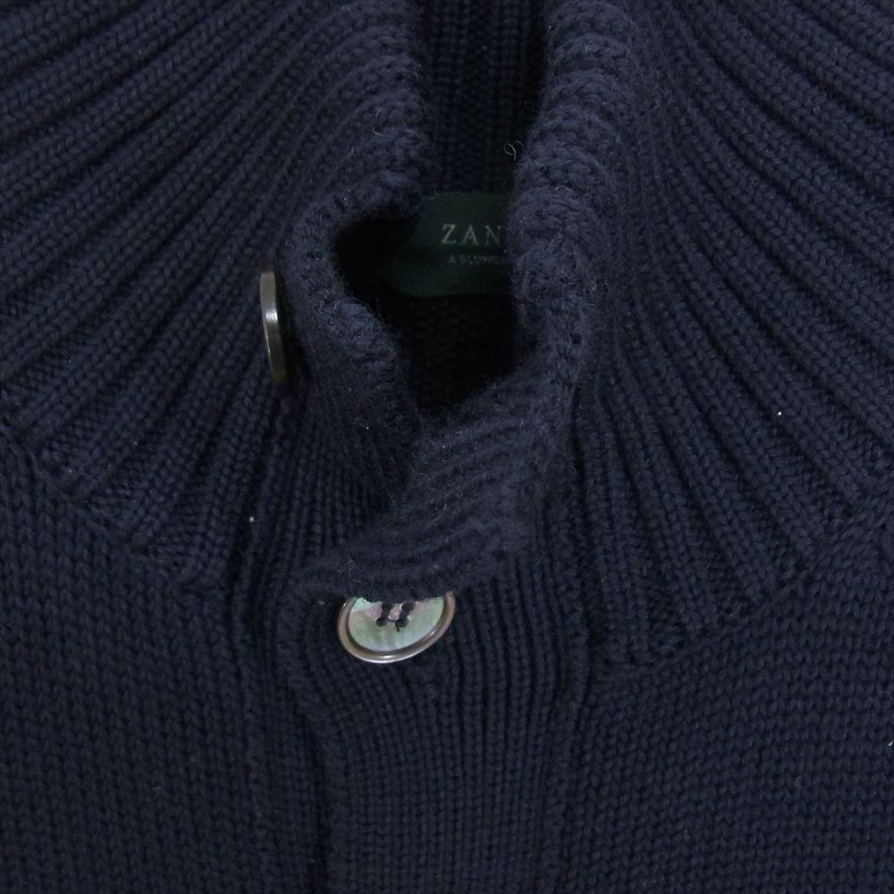 ZANONE ザノーネ 7ETJP1 ZC239 イタリア製 KYOTO キョート WOOL CARDIGAN スローウエアジャパン ハイネック ヴァージンウール ニット カーディガン インディゴブルー系 44【中古】
