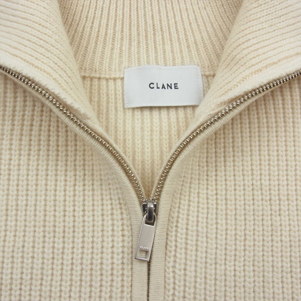 クラネ 13106-2082 ZIP COLLAR KNIT VEST ジップカラー ノースリーブ ドライバーズ ニット ベスト ホワイト系 1【中古】