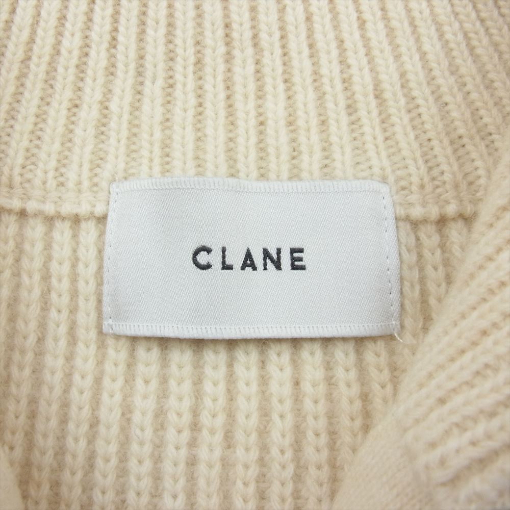 クラネ 13106-2082 ZIP COLLAR KNIT VEST ジップカラー ノースリーブ ドライバーズ ニット ベスト ホワイト系 1【中古】