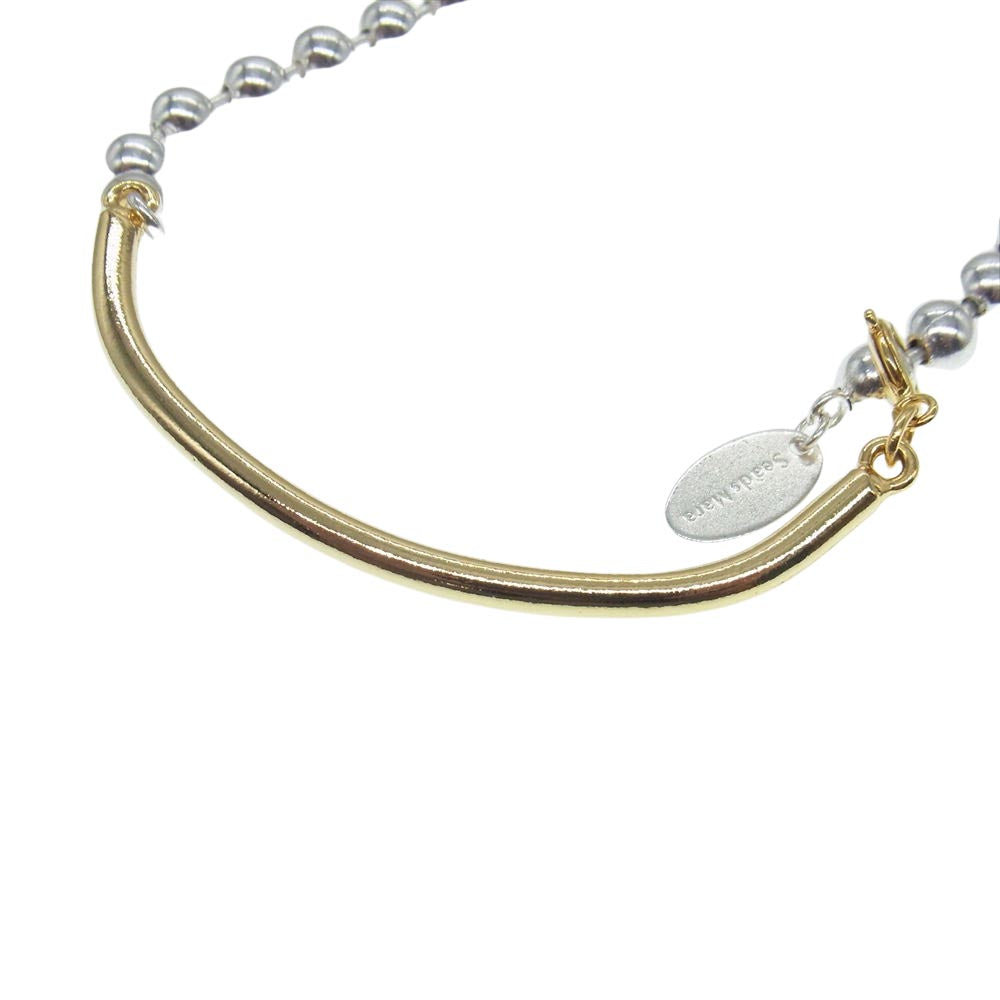 シーズマーラ combination 2WAY ball chain necklace bracelet ボールチェーン カーブポイント コンビネーション 2連ブレスレット 1連ネックレス シルバー系 ゴールド系【中古】