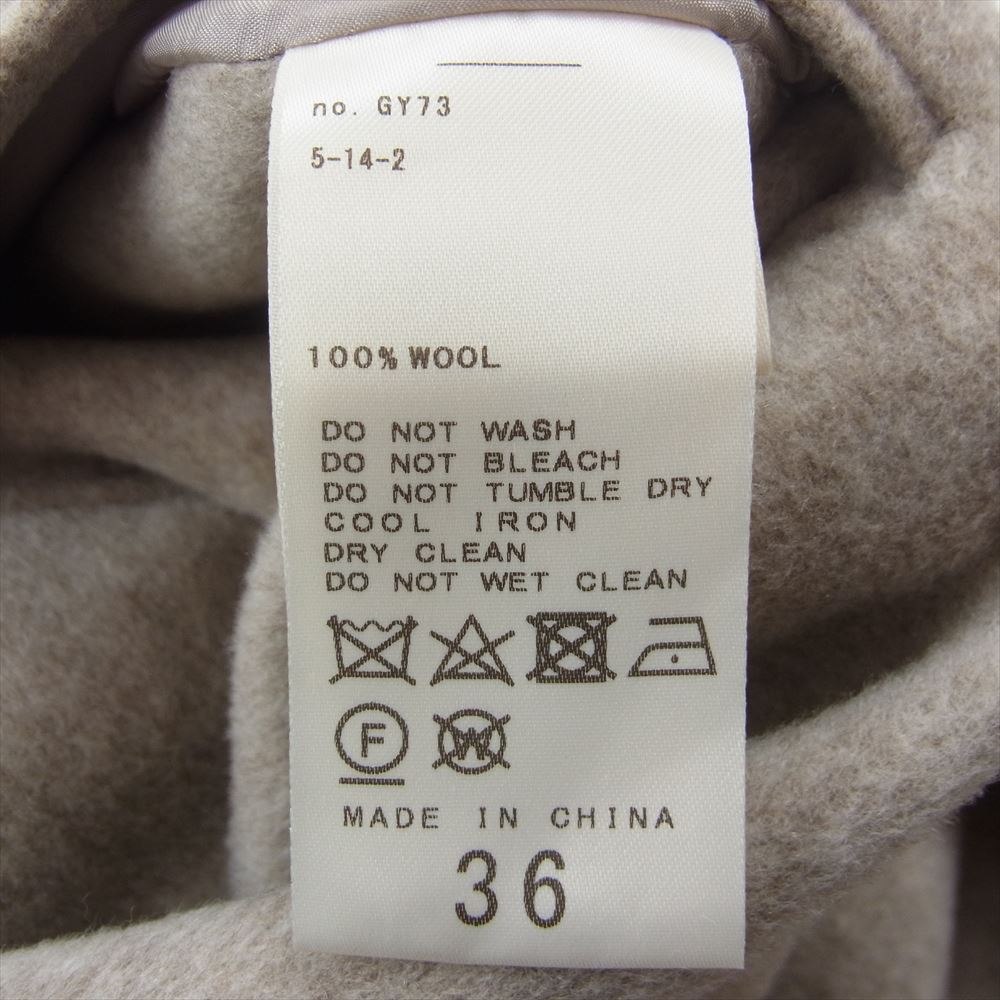 プラージュ 20AW 20-020-922-9000 2020年モデル ハミルトン テーラード ロング コート ベージュ系 36【中古】