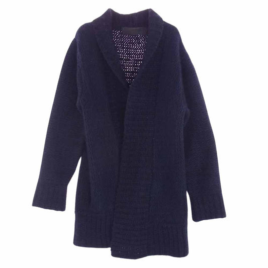 THE ELDER STATESMAN エルダー ステイツマン 2520400093 サザビータグ カシミヤ ショール カーディガン ダークネイビー系 XS【中古】