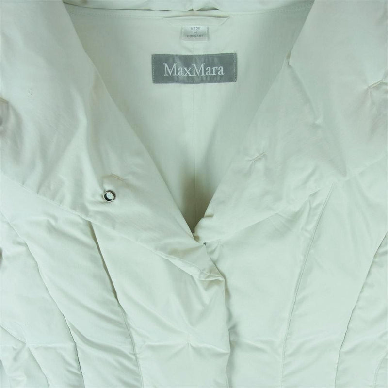 MAX MARA マックスマーラ 銀タグ ロング ダウンジャケット ダウン コート ハンガリー製 ホワイト系 36【中古】