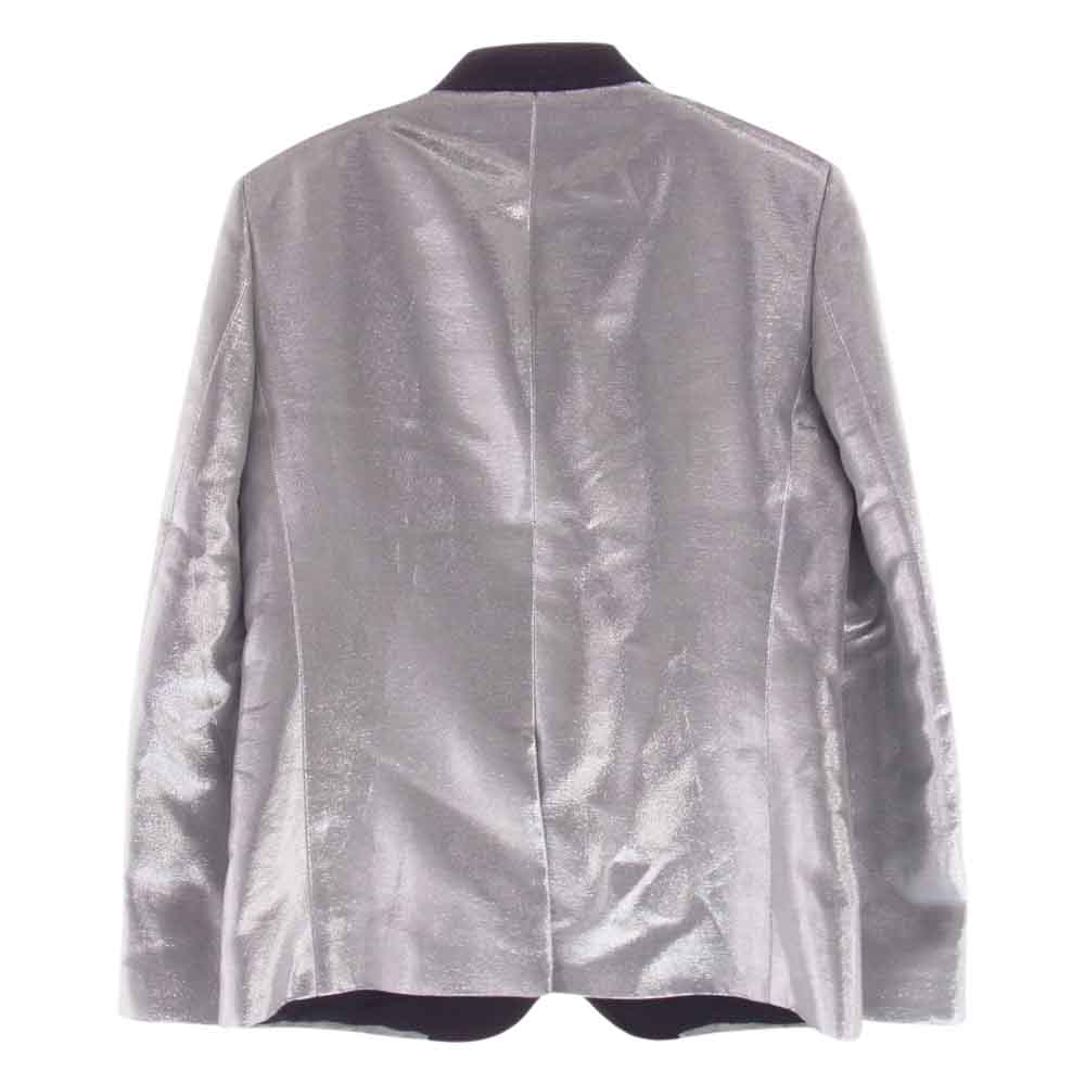 SAINT LAURENT サンローラン 392913 Y004P シルバー メタリック テーラード ショールカラー スモーキング ジャケット シルバー系 48【中古】