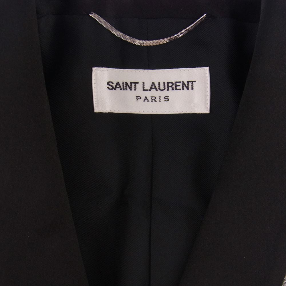 SAINT LAURENT サンローラン 392913 Y004P シルバー メタリック テーラード ショールカラー スモーキング ジャケット シルバー系 48【中古】