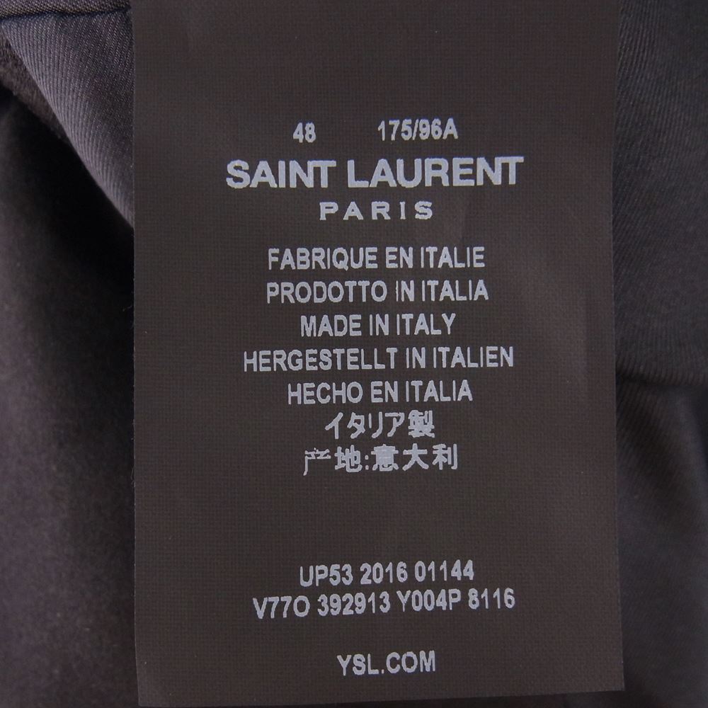 SAINT LAURENT サンローラン 392913 Y004P シルバー メタリック テーラード ショールカラー スモーキング ジャケット シルバー系 48【中古】