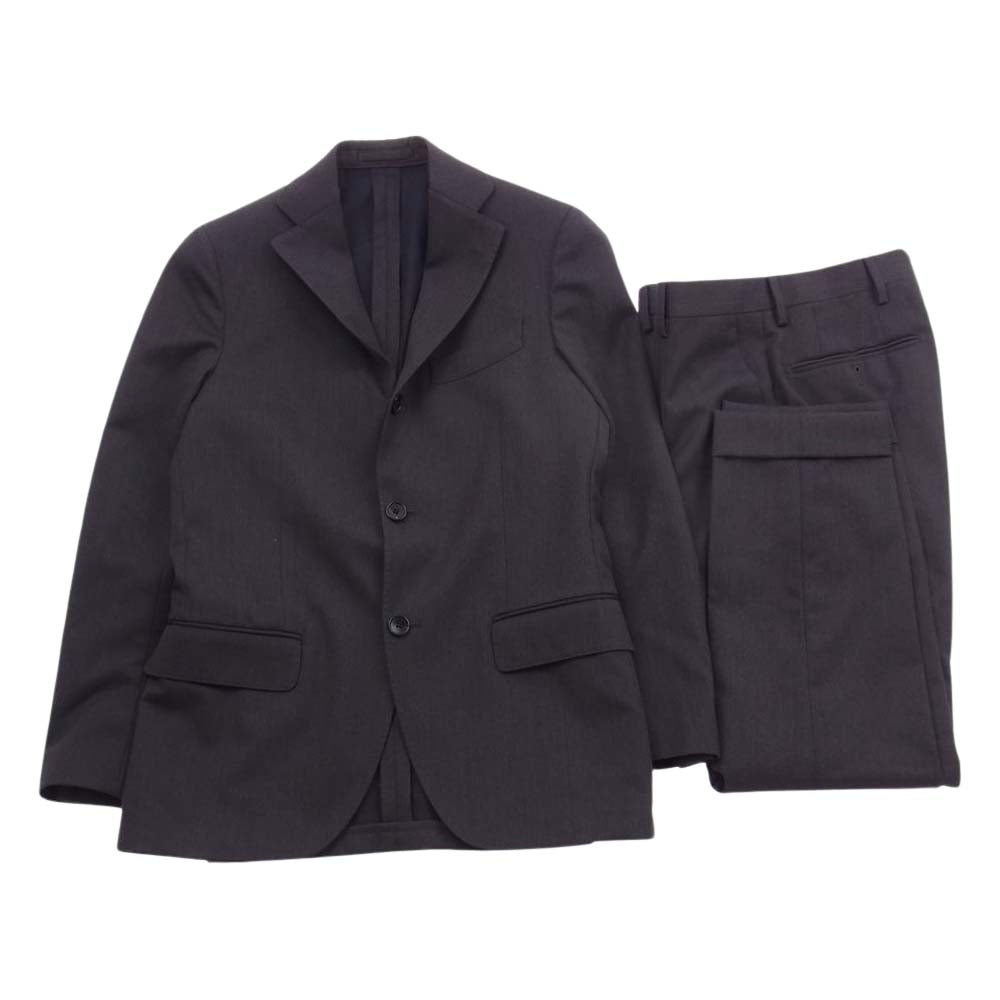 LARDINI ラルディーニ JH801AQ 3B 段返り ウール セットアップ ジャケット パンツ ブラック系 190 【中古】