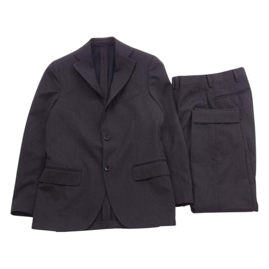 LARDINI ラルディーニ JH801AQ 3B 段返り ウール セットアップ ジャケット パンツ ブラック系 190 【中古】