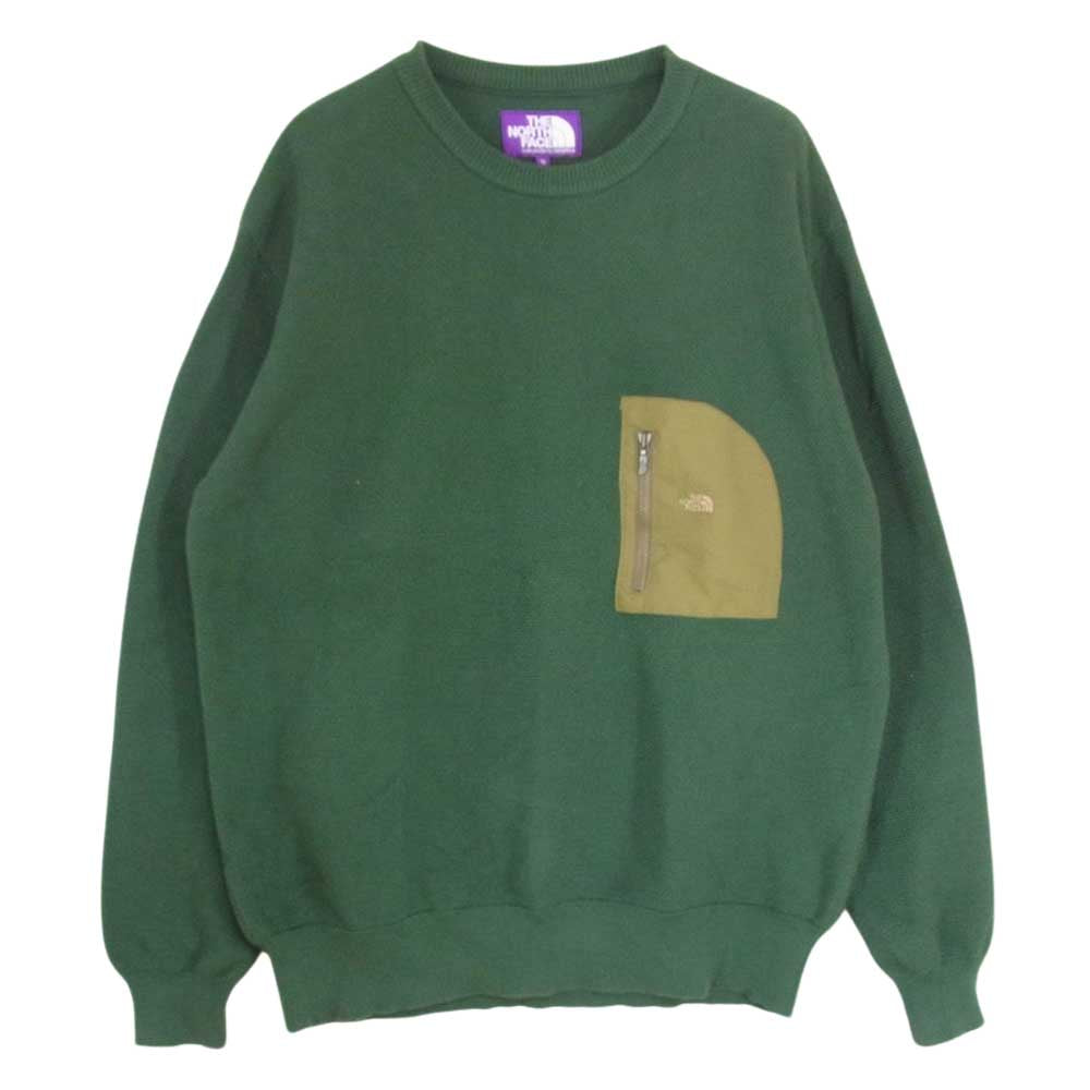 THE NORTH FACE ノースフェイス NT6100N PURPLE LABEL PACK FIELD SWEATER パック フィールド セーター グリーン系 M【中古】