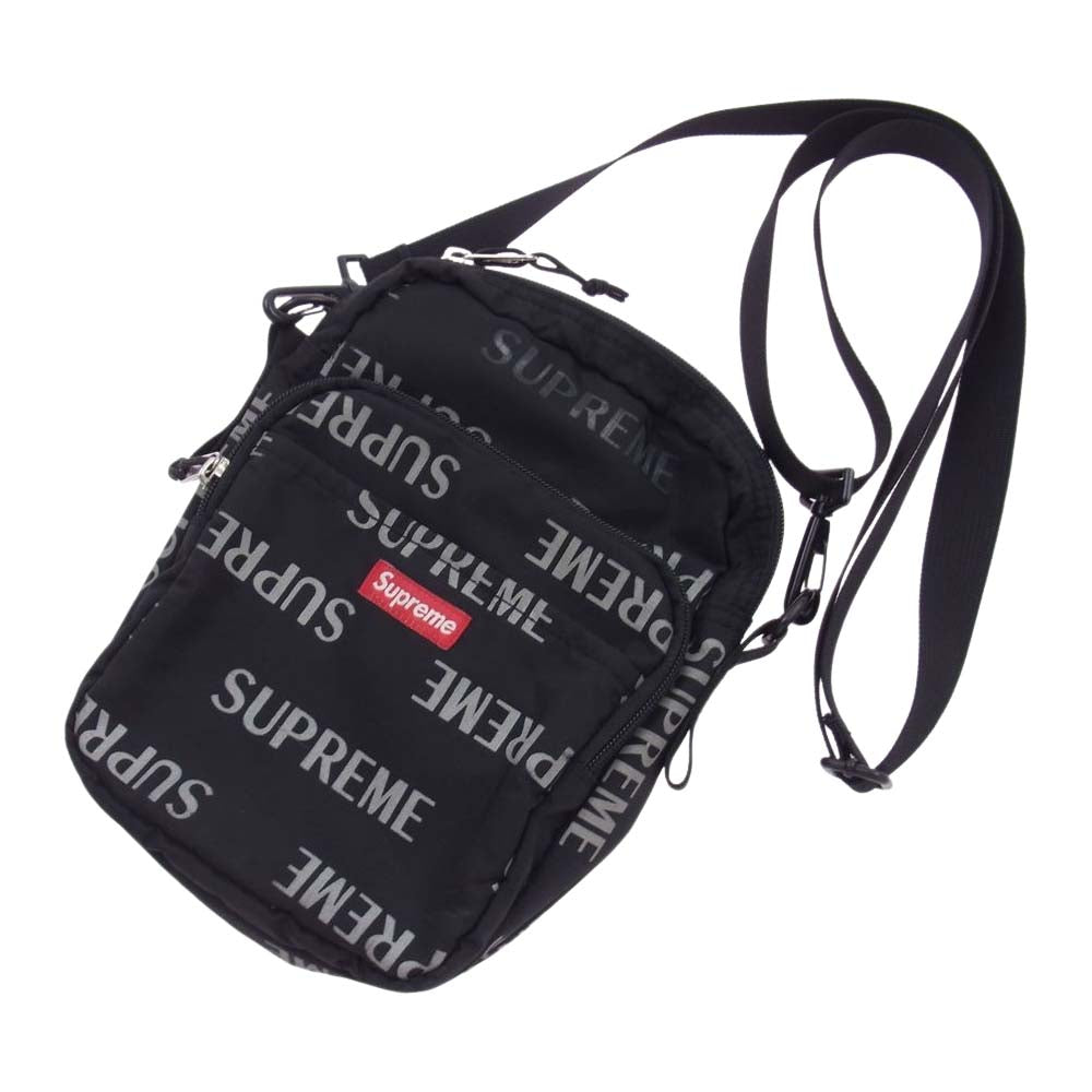 Supreme シュプリーム 16AW 3M Reflective Repeat Shoulder Bag リフレクター ロゴ柄 ショルダー バッグ ブラック系【中古】